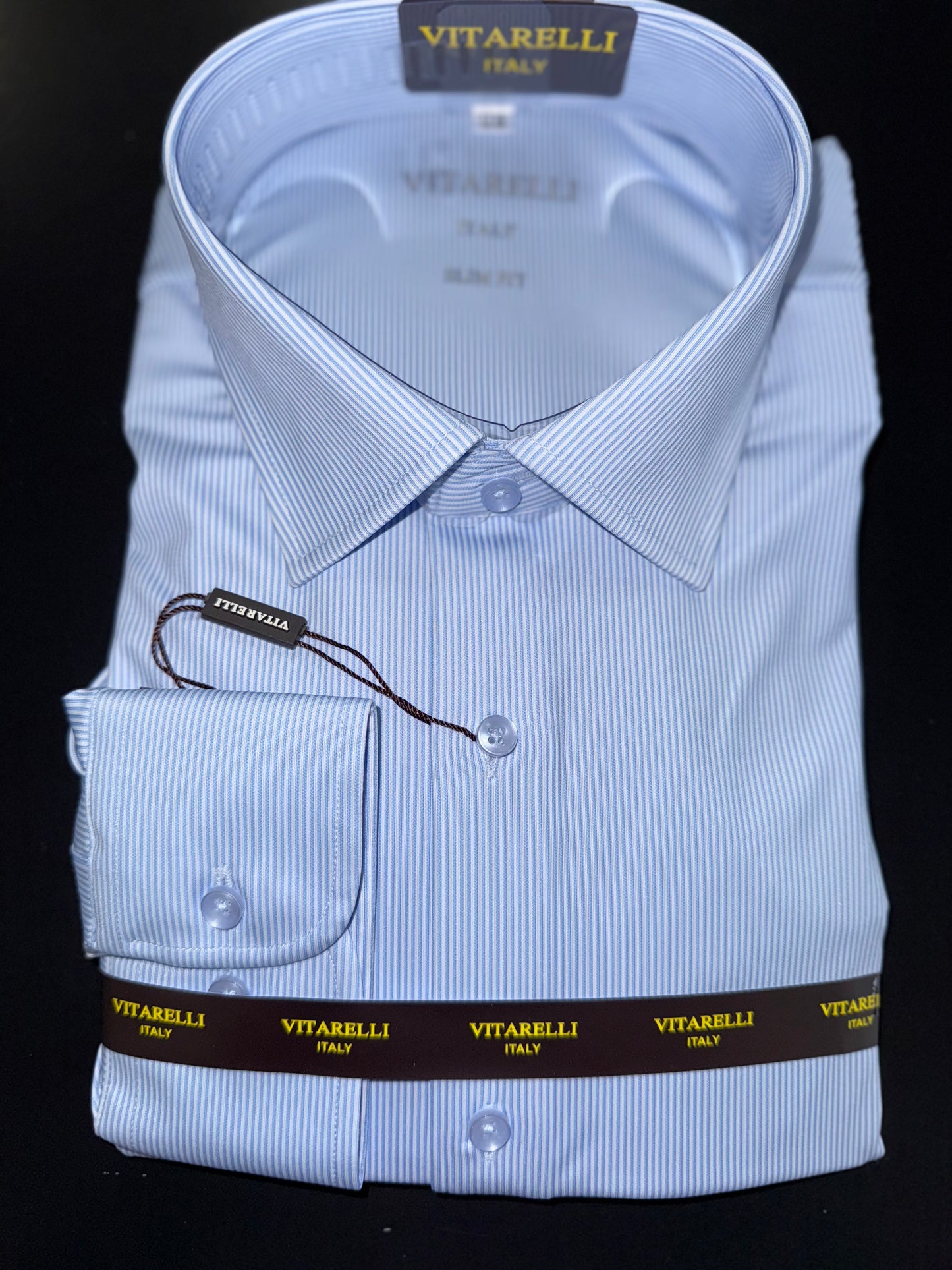 VITARELLI | 600-6 | STRIPE PRINT SUPER STRETCH BUTTON UP