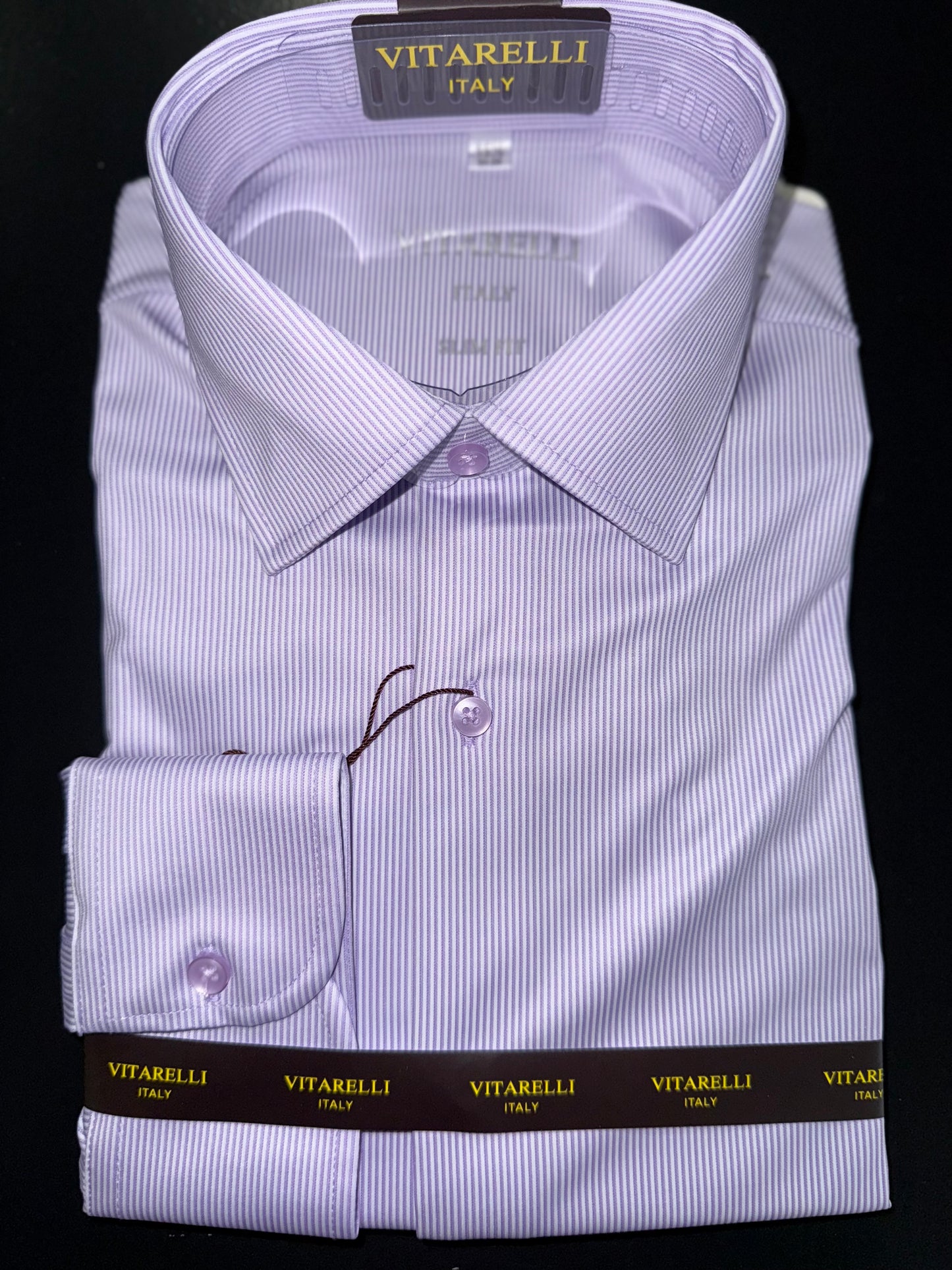 VITARELLI | 600-5 | STRIPE PRINT SUPER STRETCH BUTTON UP