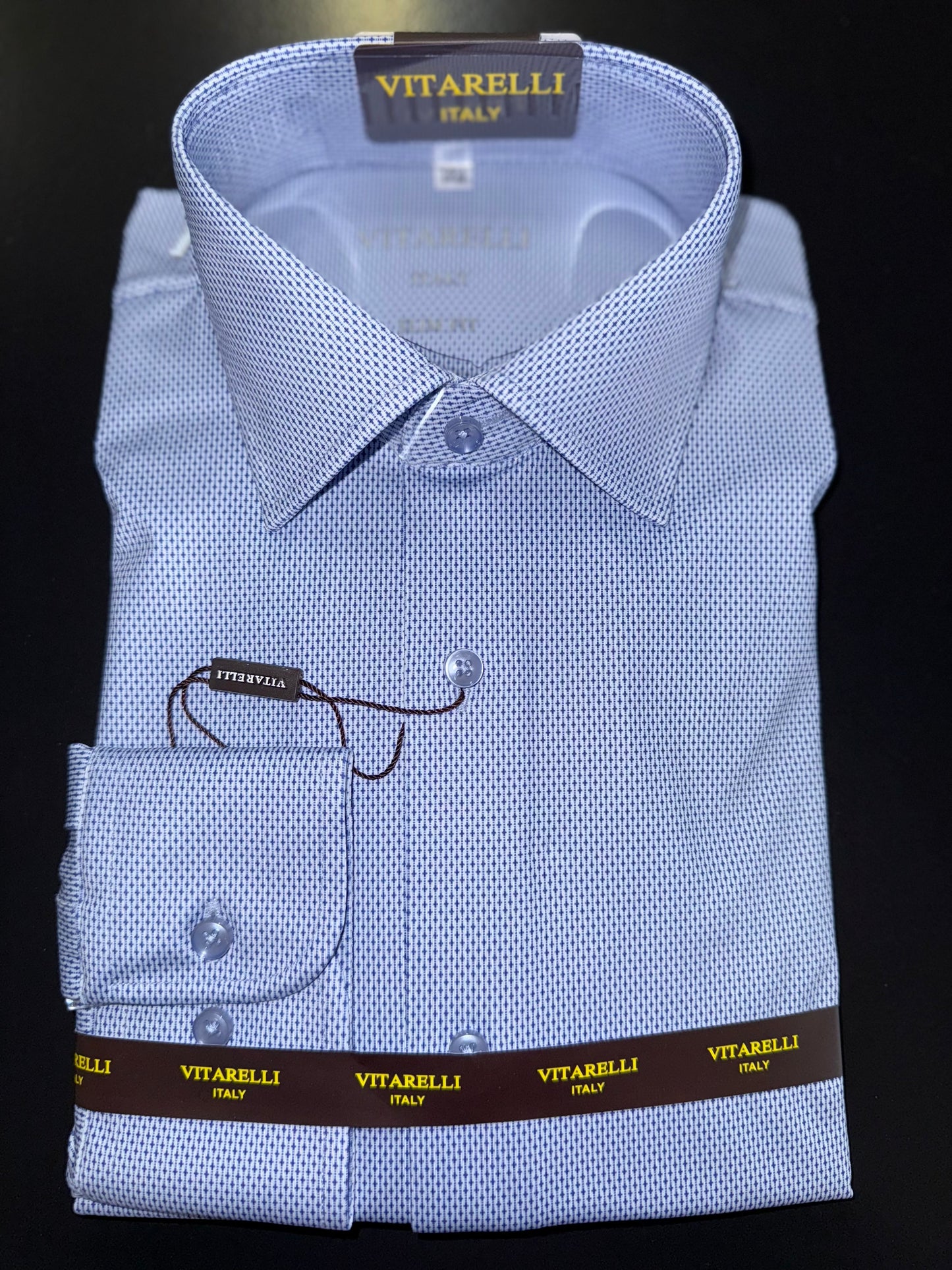 VITARELLI | 367 | DIAMOND PRINT SUPER STRETCH BUTTON UP