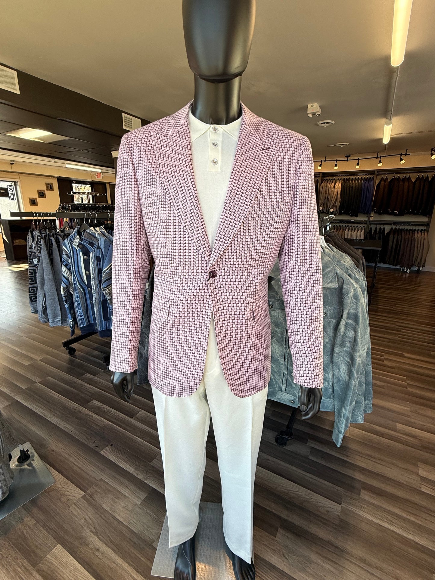 CIGAR SIGNATURE BRAND | J-4004 | 2B HOUNDSTOOTH SPORT JACKET