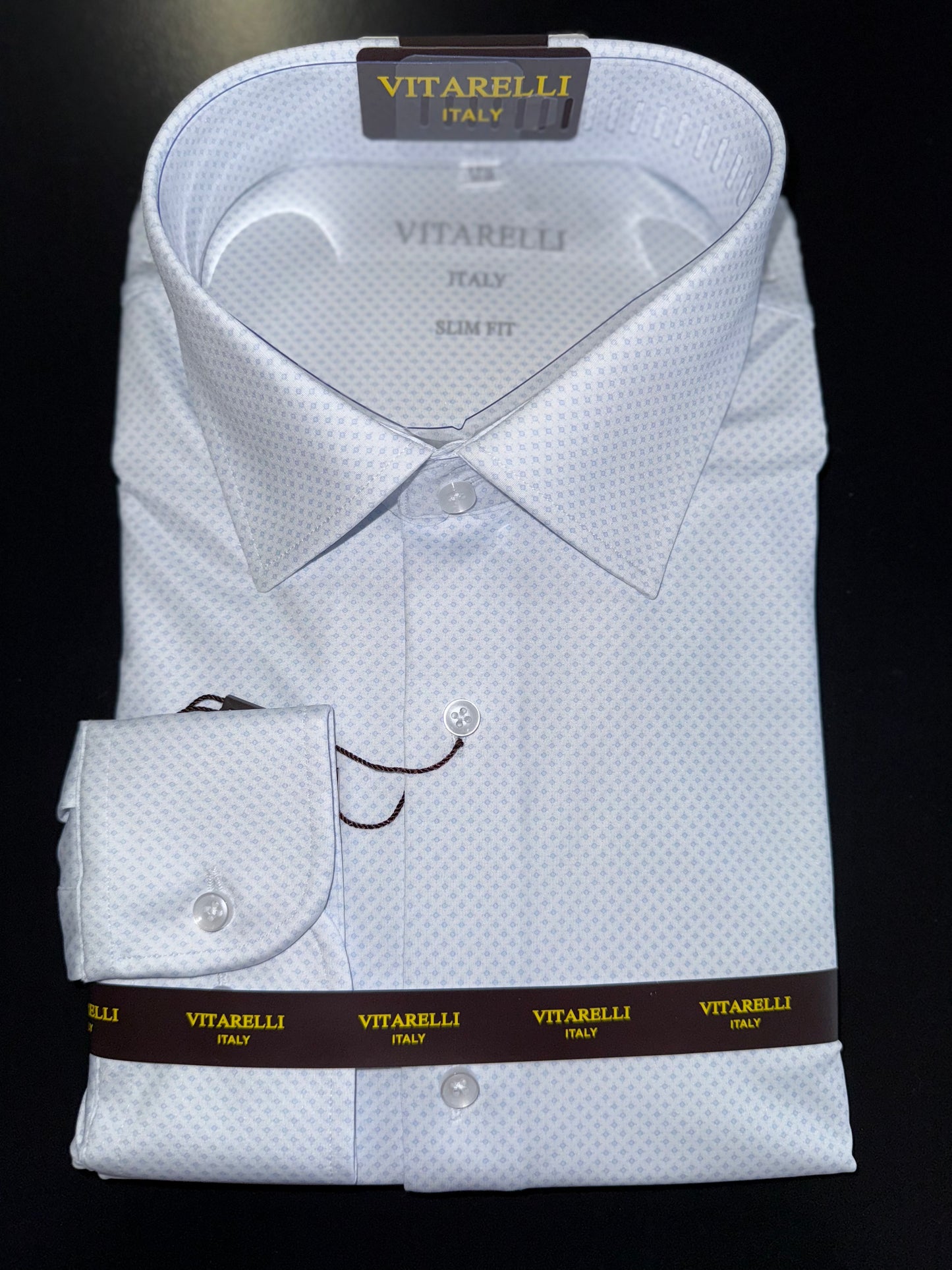 VITARELLI | 100 | DIAMOND PRINT SUPER STRETCH BUTTON UP