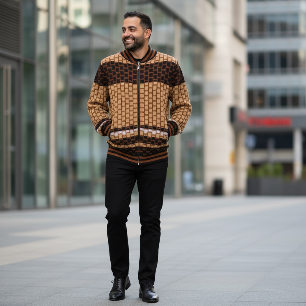 PRESTIGE | KNITTED ZIP UP SWEATER | PD-375