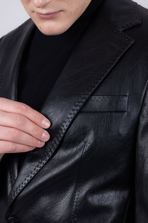 BARABAS | 2PC FAUX LEATHER SUIT | 5SU41