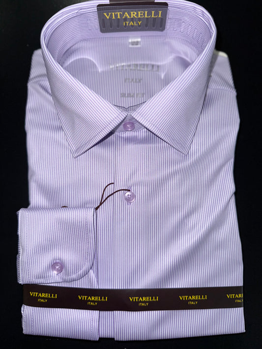 VITARELLI | 600-5 | STRIPE PRINT SUPER STRETCH BUTTON UP