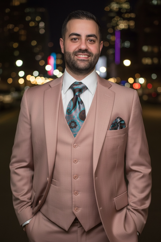 CAPUCCI | 3PC-SF STYLE 525 | 3PC STRETCH SOLID VESTED SUIT