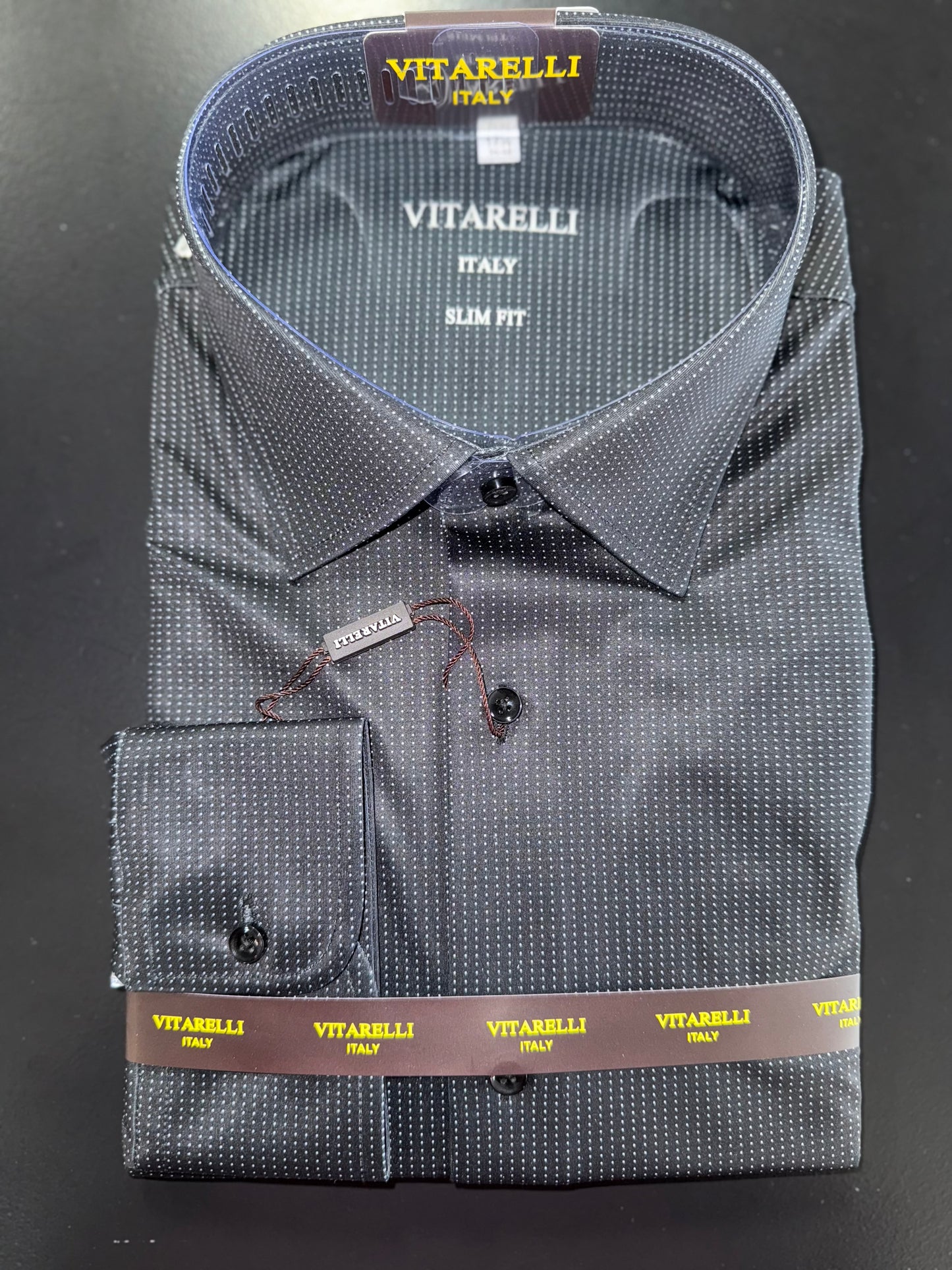 VITARELLI | 397 | POLKA DOT PRINT SUPER STRETCH BUTTON UP