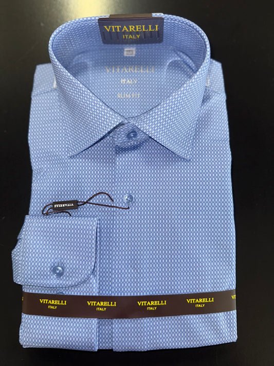 VITARELLI | 364 | PRINTED SUPER STRETCH BUTTON UP