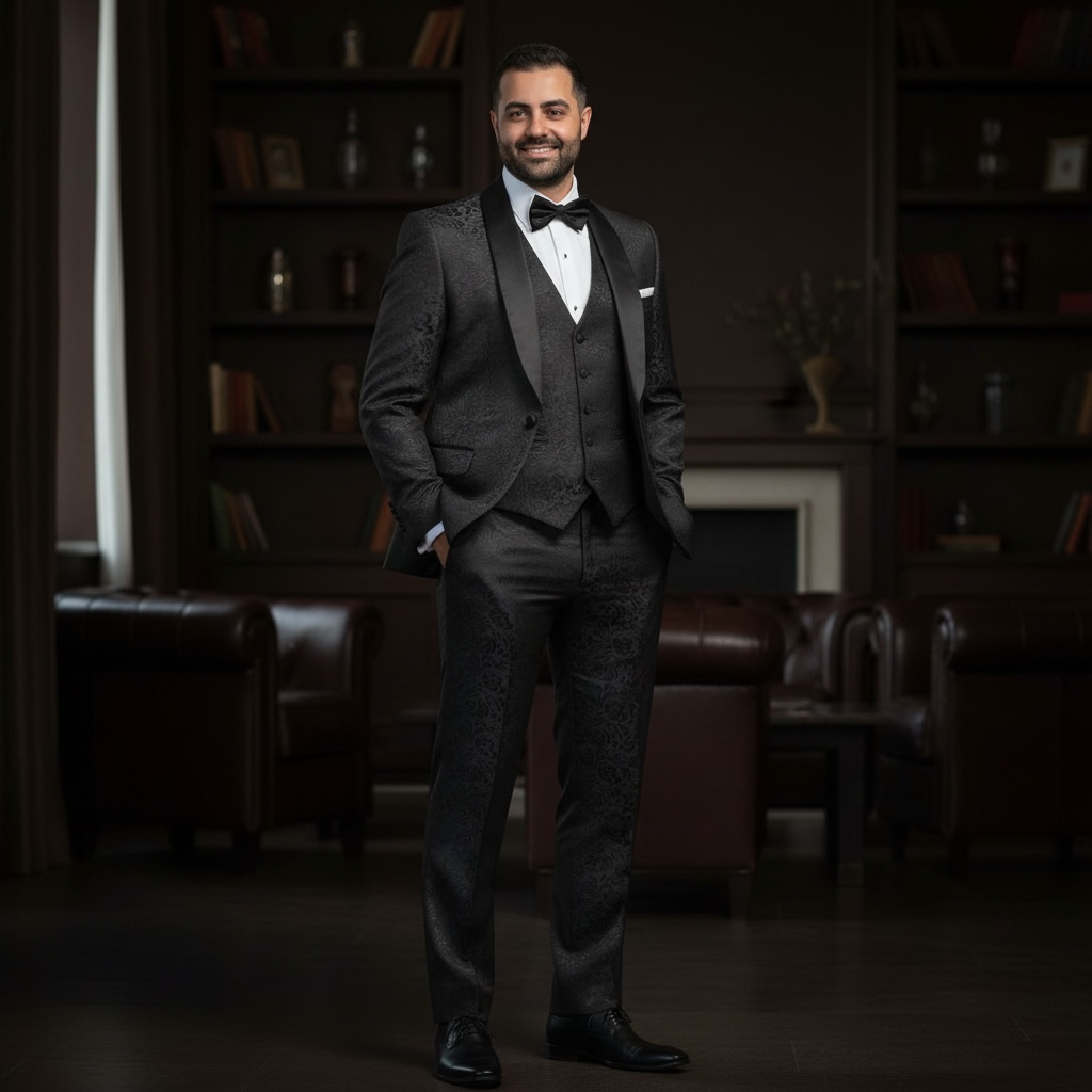 VINCI | TVSJ-1 | 3PC JACQUARD TUXEDO