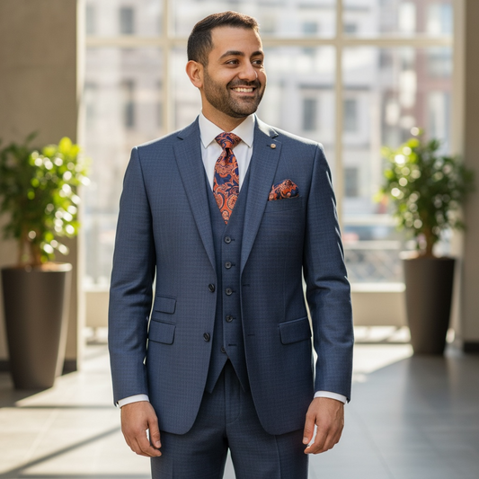 STUDIO FERARA | 31702 | 3PC PLAID SUIT | MODERN FIT