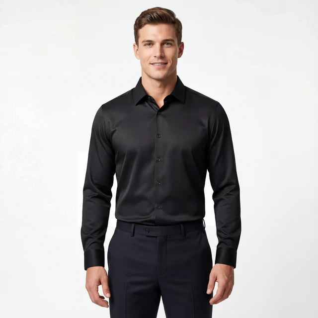 BAROCCO ~ B400 ~ SATIN SIGNITURE STITCHLESS STRETCH SHIRT