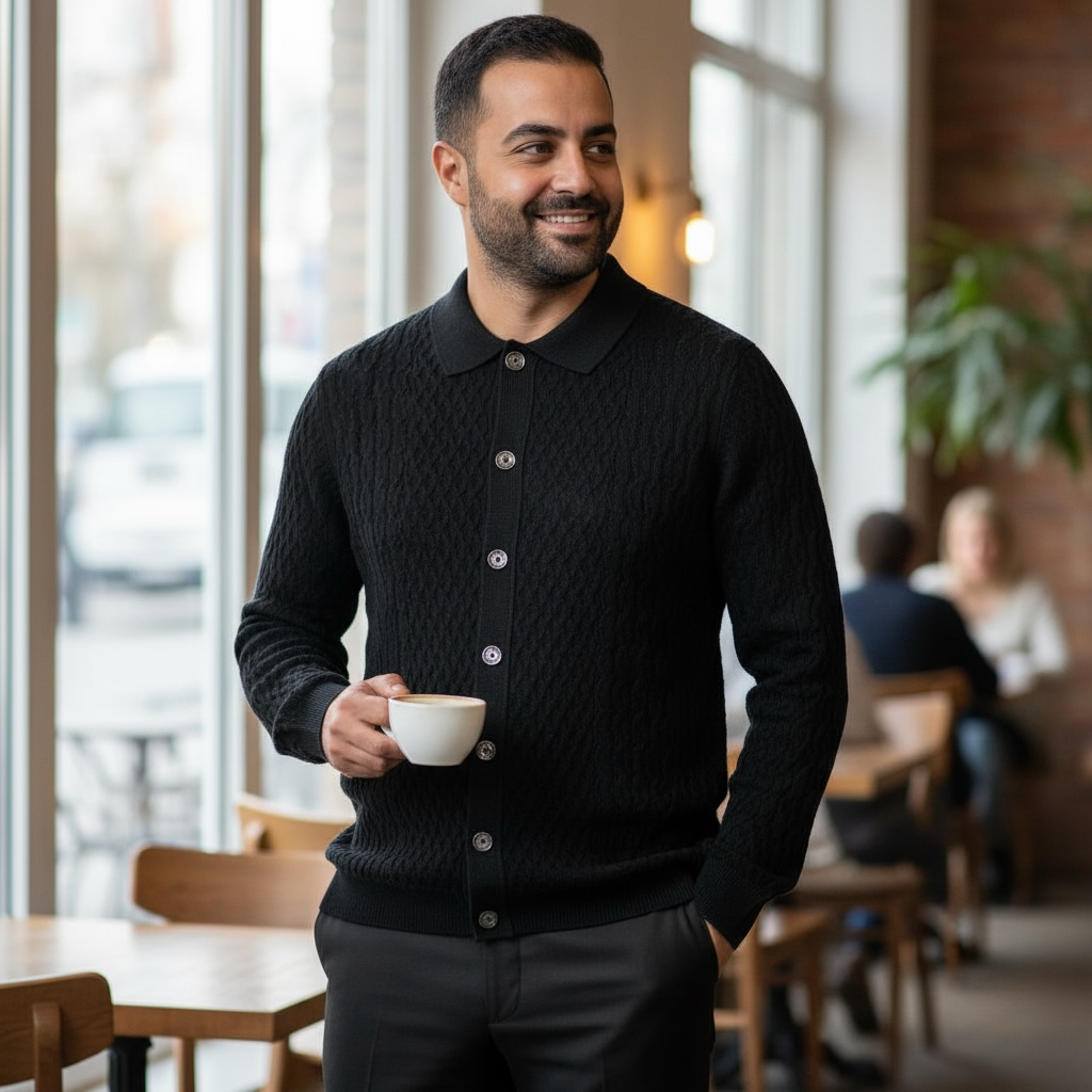 PRESTIGE | SW-687 | BUTTON DOWN KNITTED SWEATER