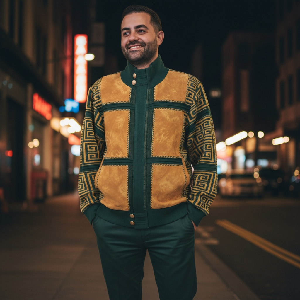 SILVERSILK | SUEDE PATCH ZIP UP SWEATER | 11012