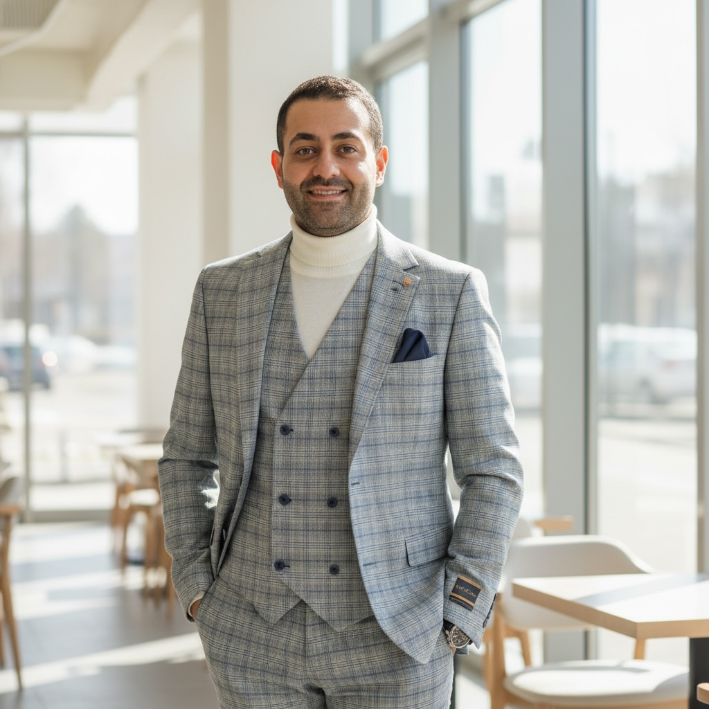 CAPUCCI | 3PC-VBD-MF | 3PC STRETCH PLAID VESTED SUIT