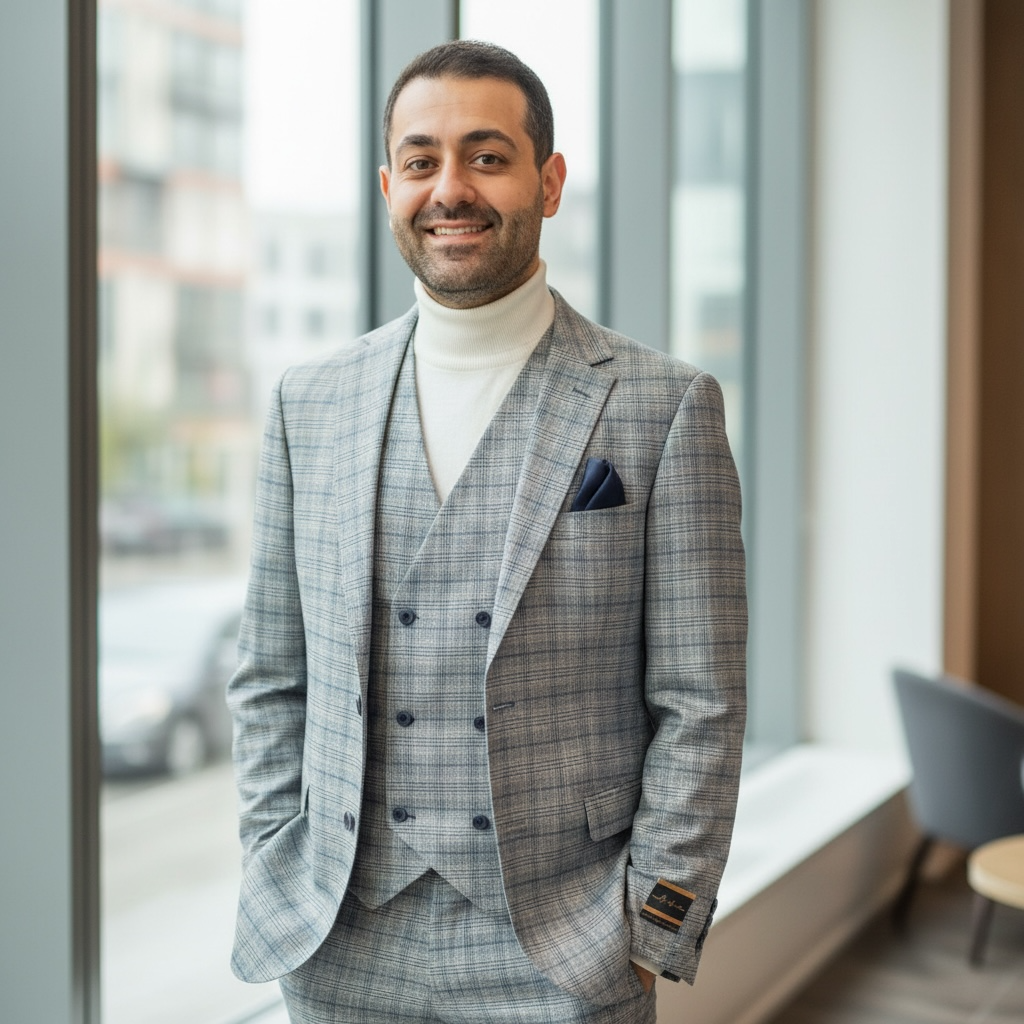 CAPUCCI | 3PC-VBD-MF | 3PC STRETCH PLAID VESTED SUIT