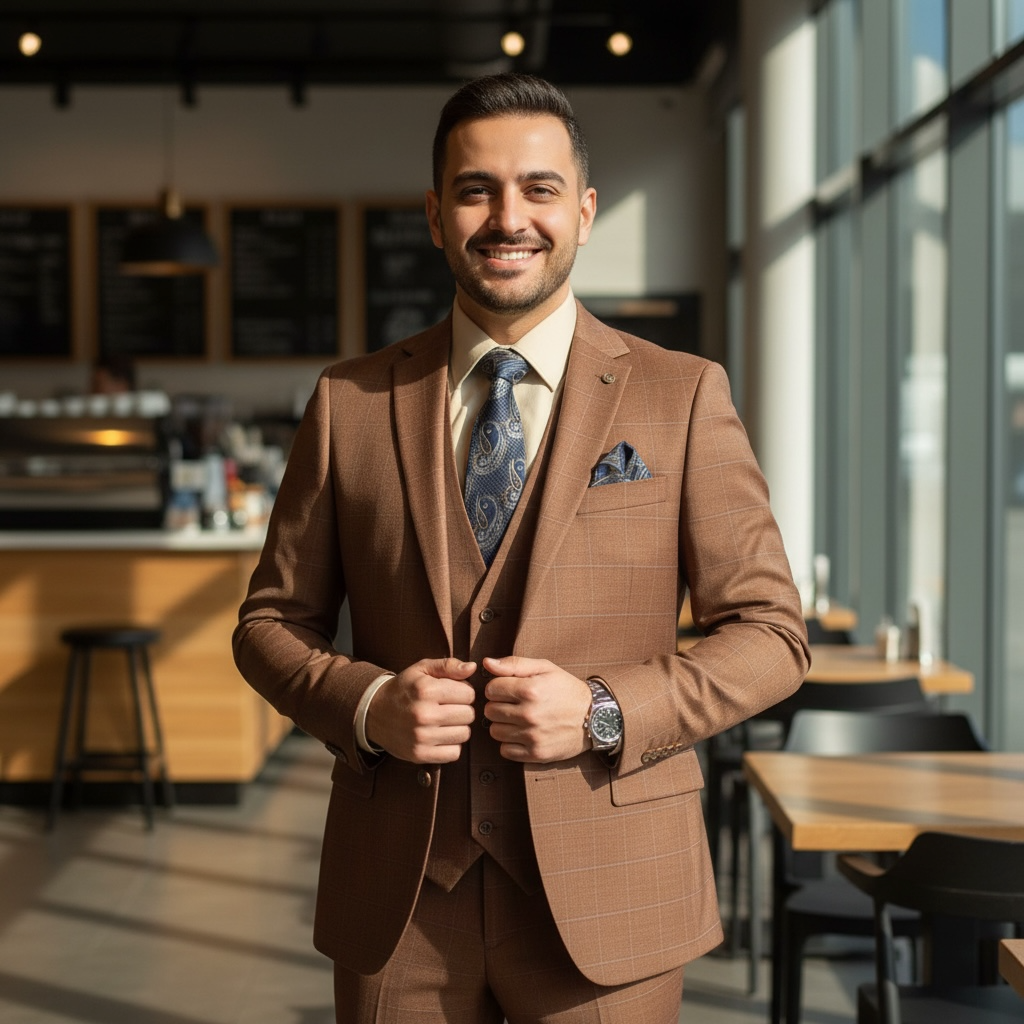 STUDIO FERARA | 31301 | 3PC PLAID SUIT | SLIM FIT