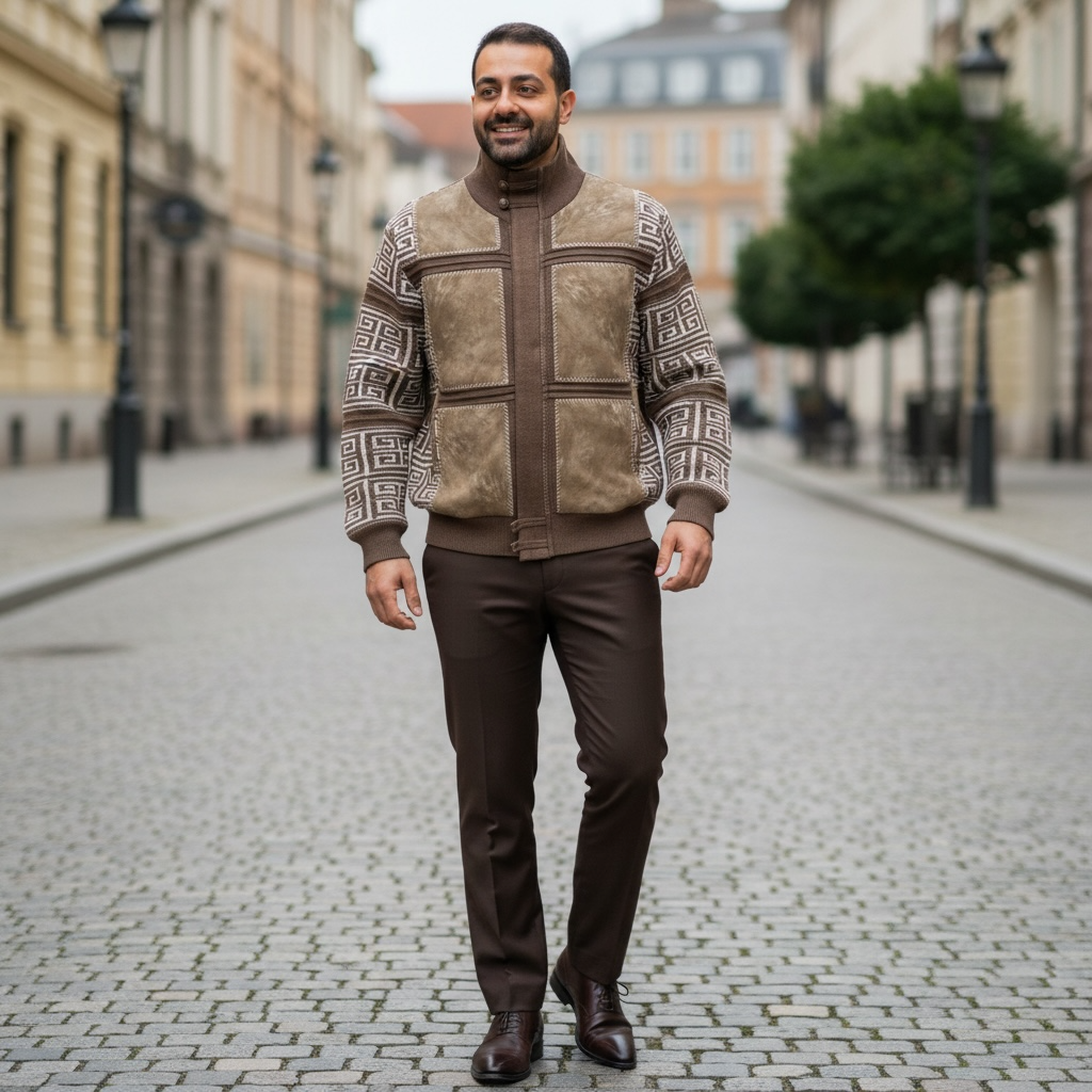 SILVERSILK | SUEDE PATCH ZIP UP SWEATER | 11012