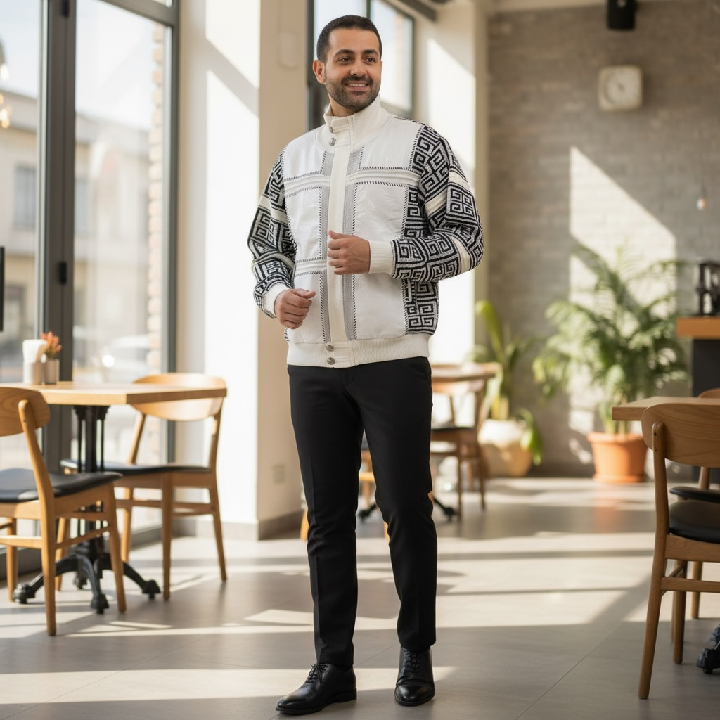 SILVERSILK | SUEDE PATCH ZIP UP SWEATER | 11012