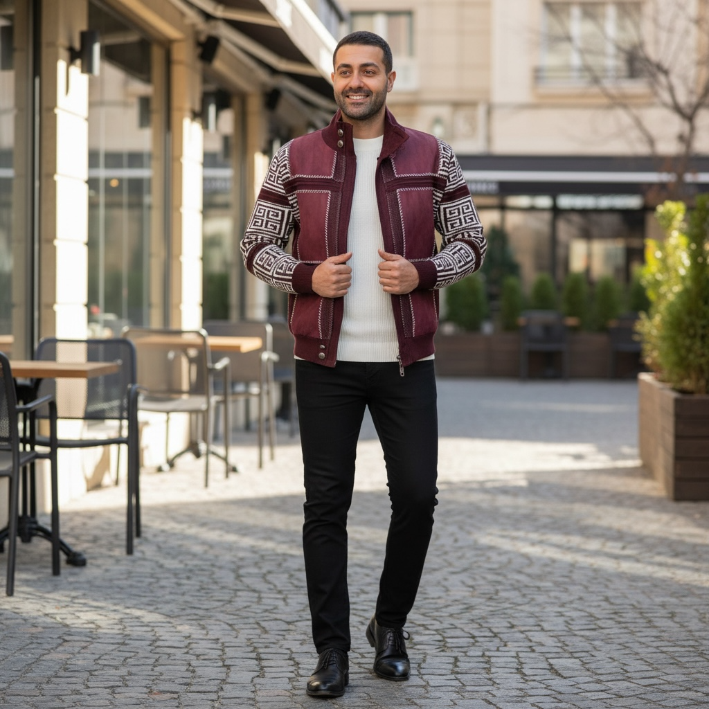 SILVERSILK | SUEDE PATCH ZIP UP SWEATER | 11012