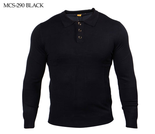PRESTIGE | LONG SLEEVE 3 BUTTON POLO KNIT | MCS-290