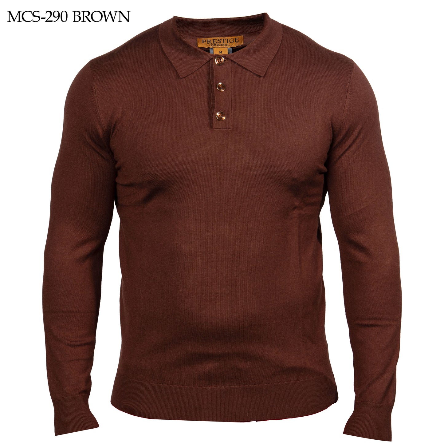 PRESTIGE | LONG SLEEVE 3 BUTTON POLO KNIT | MCS-290
