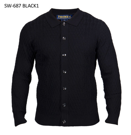 PRESTIGE | SW-687 | BUTTON DOWN KNITTED SWEATER