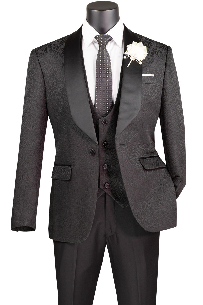VINCI | TVSJ-1 | 3PC JACQUARD TUXEDO