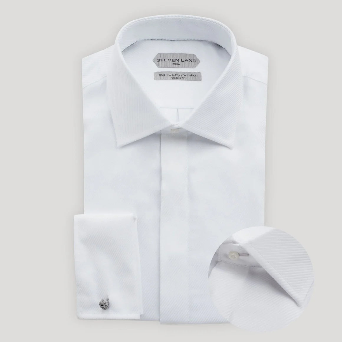 STEVEN LAND | WW20F | THE RIVER TWILL | DOUBLE WOVEN COTTON | FRENCH CUFF