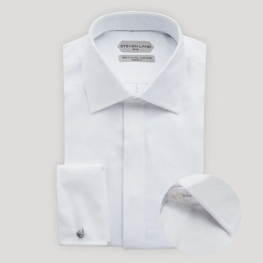 STEVEN LAND | WW20F | THE RIVER TWILL | DOUBLE WOVEN COTTON | FRENCH CUFF