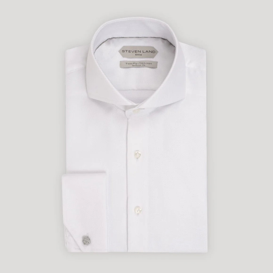 STEVEN LAND | ELITE WW25F | THE AUGUSTUS | CUTAWAY COLLAR | ANGLED FRENCH CUFF | 100% COTTON