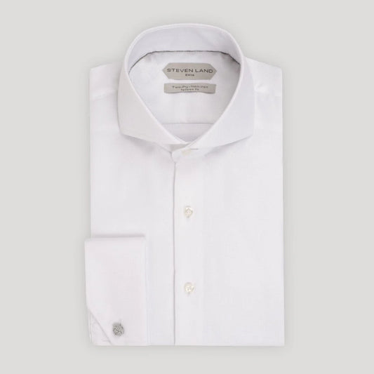STEVEN LAND | ELITE WW25F | THE AUGUSTUS | CUTAWAY COLLAR | ANGLED FRENCH CUFF | 100% COTTON
